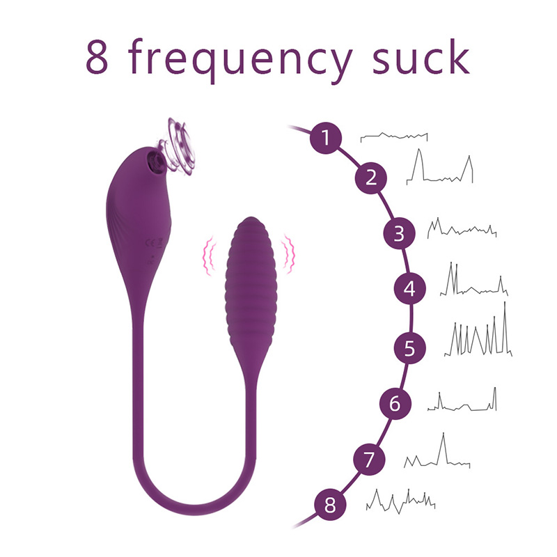 Дилдо вибратор за цицање на вагината со вибрирачко јајце